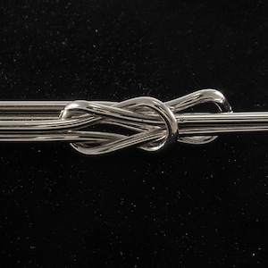Fermasoldi vintage Swank Klip Fermasoldi in filo di ottone placcato argento, anni '50, brevetto n. 1714540