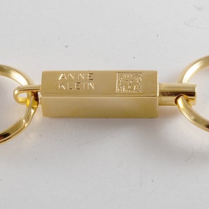 Vintage Ann Klein Key Chain Gold Plated Brass Metal Keychain Lion Motif New Old Stock