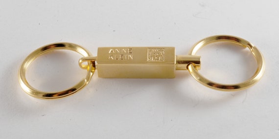 Vintage Ann Klein Key Chain Gold Plated Brass Met… - image 1