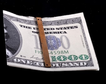 Vintage TWEED Money Clip Very Thin  Brass  Moneyclip Men's Jewelry 1930's Signed NOS