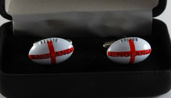 English Flag Football Cufflinks Cuff Links Silver… - image 6