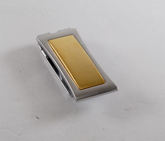 Vintage Colibri Money Clip Gold & Silver Plated Brass Moneyclip