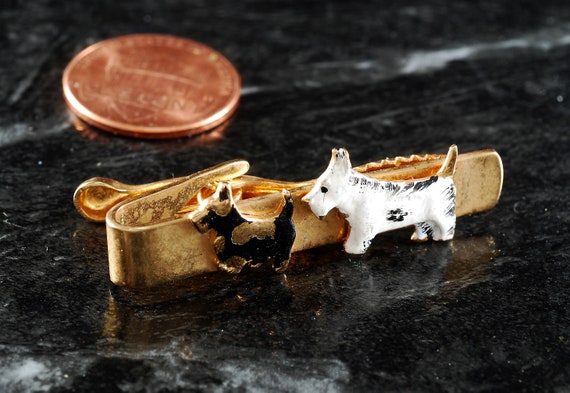 Vintage Tie Clip Scottie Dogs Scottish Terriers G… - image 4