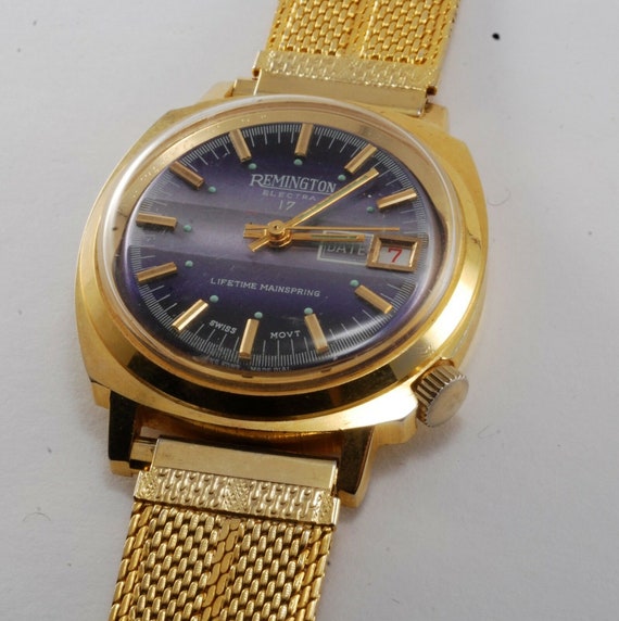 Vintage Remington Electra 17 Uhr vergoldet Wind Up neue alte Lager 