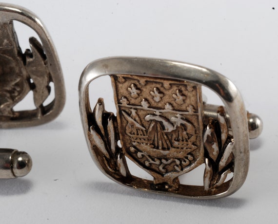 Vintage Cufflinks Pioneer Caravel or Carrack Sail… - image 5