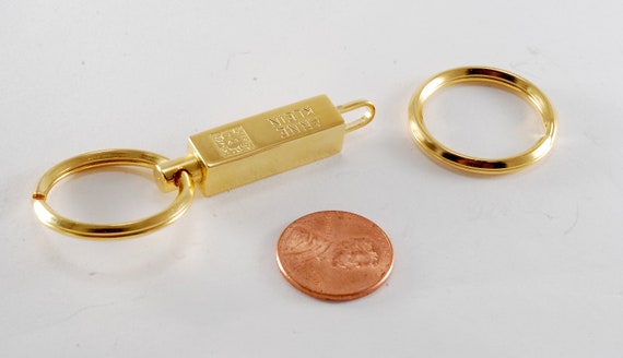 Vintage Ann Klein Key Chain Gold Plated Brass Met… - image 4