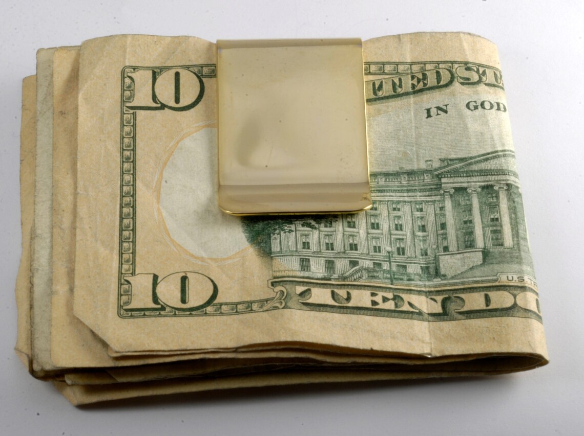 Vintage Gold Plated Brass Oval nugget Money Clip - Etsy UK