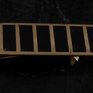 Vintage Geldklammer Vergoldet Messing mit schwarzem Inlay Herrenschmuck Neue alte Lagerware 1940er Jahre