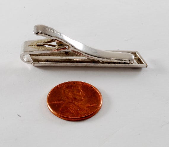 Pince à Cravate Vintage Années 50-60 - Argenté - Initiale H Gravée