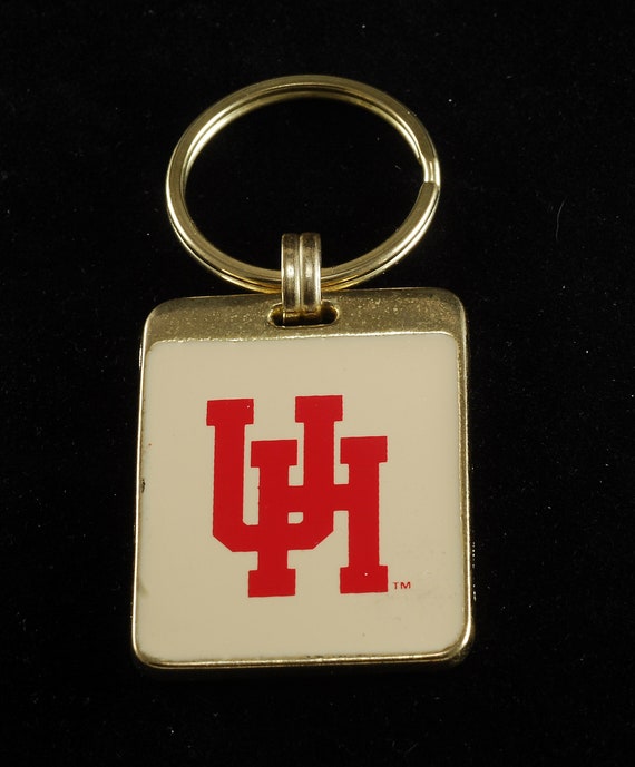 Vintage Key Chain UH University Of Houston Gold P… - image 1