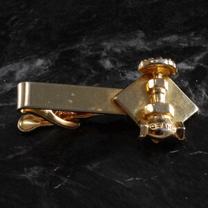 Vintage Crane Pipe Valve Gold Plated Tie Clip Alligator Back TIECLIP