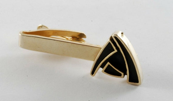 Vintage Letter A  Tie Clip Tie Bar MOD LOOK Gold … - image 1