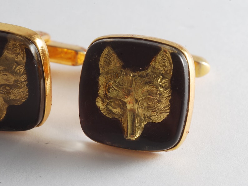 Hickok Vintage COYOTE Cufflinks Men/'s Cuff Link Pair Men/'s Jewelry Pre-Owned Signed Hickok USA
