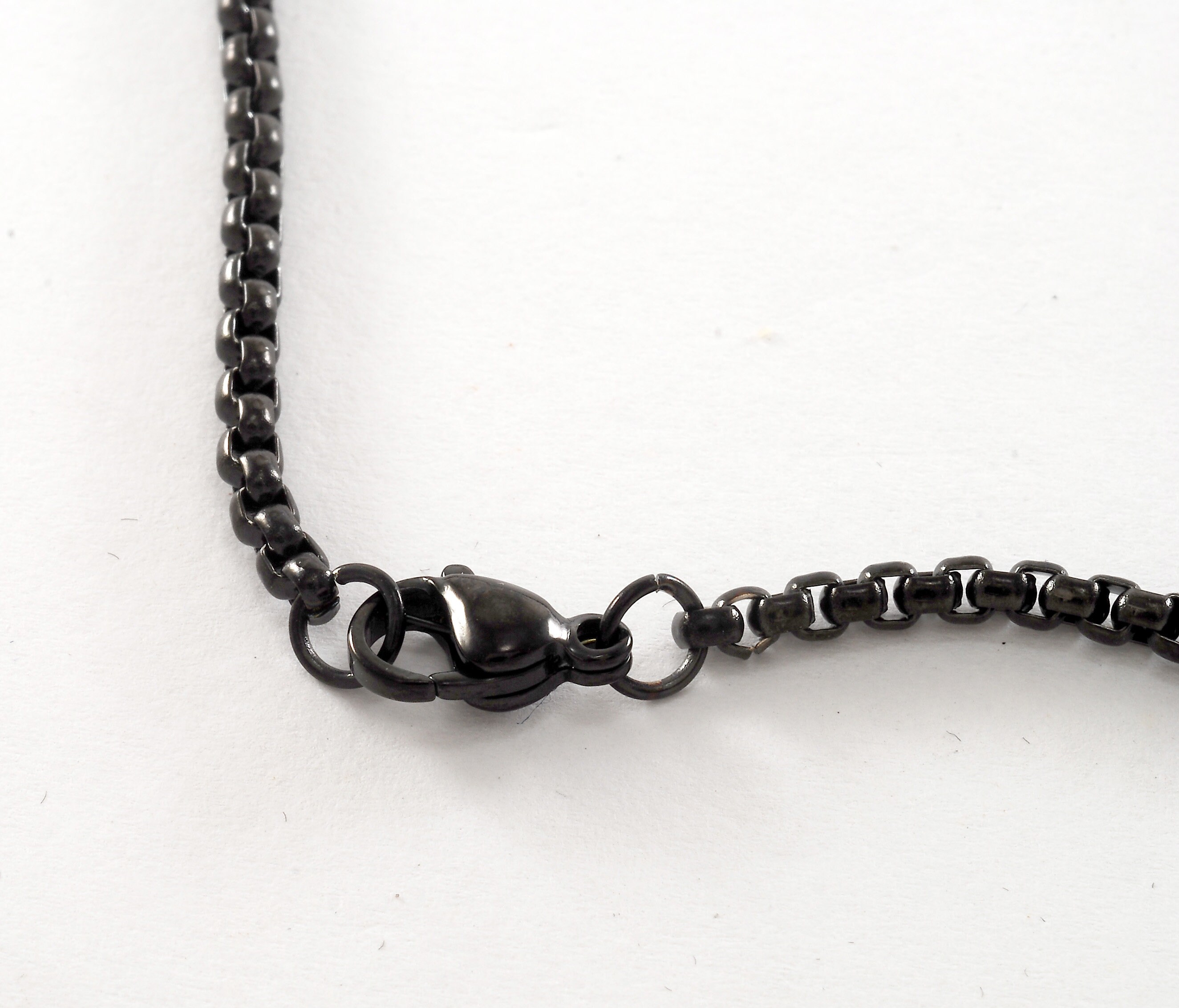 ネックレス・チョーカー BASSCLEF chain necklace black oil painting Dodge Challenger SRT Demon Black 316 Stainless Steel Ball