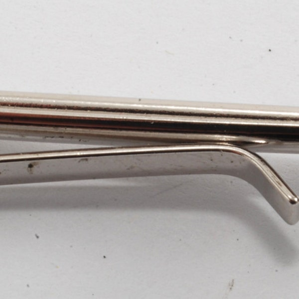 Vintage Men's Silver Plated Brass Horn Tie Clip Tie Clasp NEW OLD STOCK