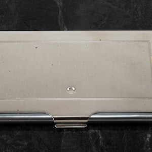 Top Business/Kreditkarte Halter Silber vergoldet Metall & Vergoldet gebürstet Design NOS