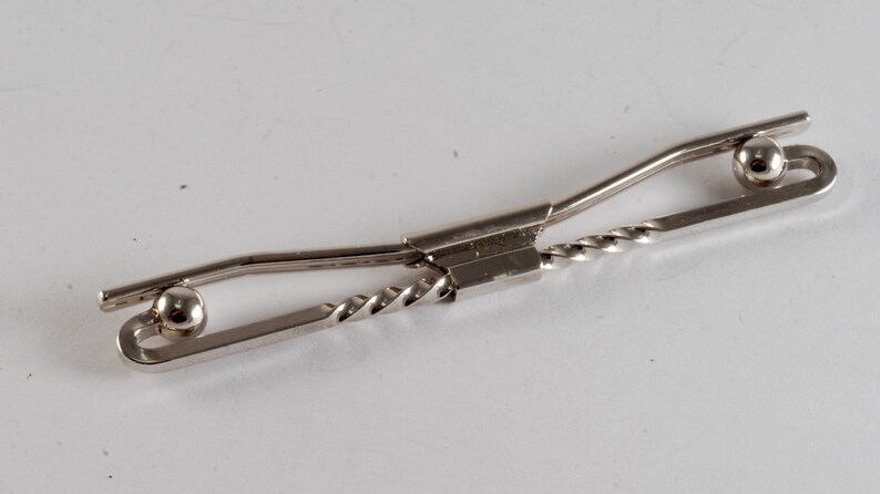 Beautiful Vintage Collar Bar Collar Stay Silver Plated Brass Round Ends NOS Formal Wear