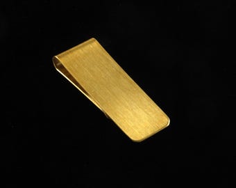 Vintage geldclip dun massief messing effen geldclip New Old Stock jaren 90