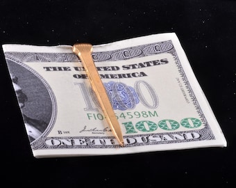 Vintage Horse Shoe Nail Wire Money Clip Coffin Nail Moneyclip Gold Plated Brass Used