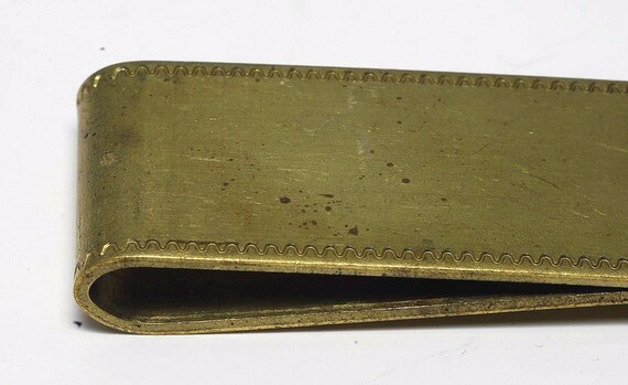 Vintage Collectible Solid Brass Money Clip Etched… - image 3