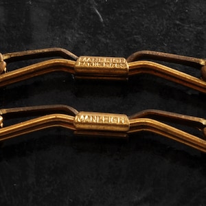 Vintage Pair Of Manleigh Collar Bars Collar Stays Solid Brass Formal Wedding New Old Stock