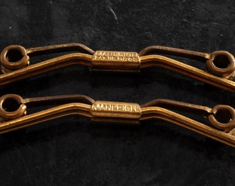 Vintage Pair Of Manleigh Collar Bars Collar Stays Solid Brass Formal Wedding New Old Stock