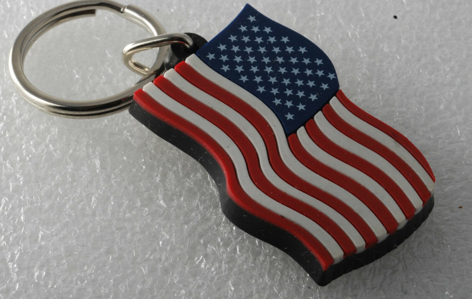 アメリカ国旗キーチェーン ゴム製国旗キーリング 愛国的 FOB 新古在庫