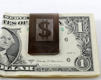 Vintage Solid 800 Silver Money Clip - Dollar Sign - Etsy