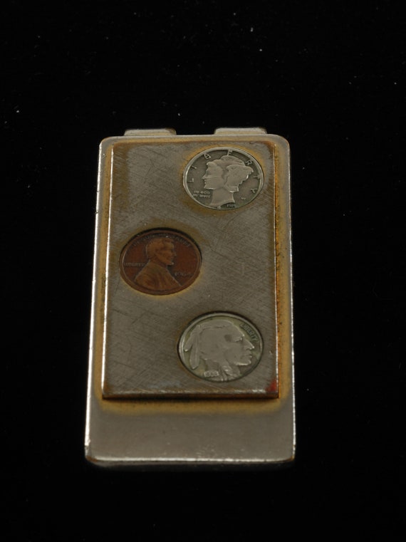 Vintage Anson Money Clip w  Canadian Dime US Penn… - image 2