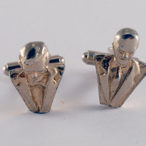 Vintage Cuff Links President Lincoln & Eisenhower Silver Plated Cuff Links  Cufflinks.