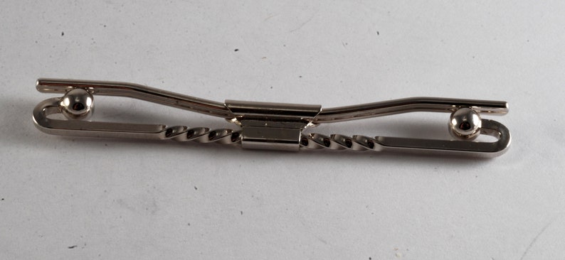 Beautiful Vintage Collar Bar Collar Stay Silver Plated Brass Round Ends NOS Formal Wear
