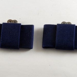 Vintage Navy Blue Fabric Bow Shoe Clip 1960&#39;s New Old Stock