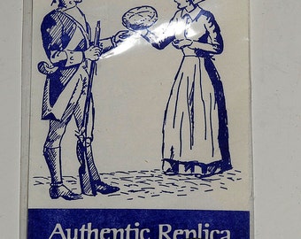 ヴィンテージのアメリカ植民地コインの本物のレプリカ、新古品、裏面に歴史が書かれたカード付き