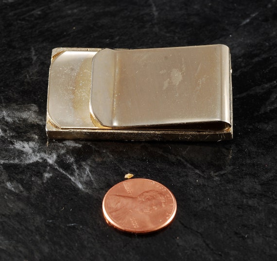 Vintage Atomic Age  Money Clip Gold Plated Brass … - image 3