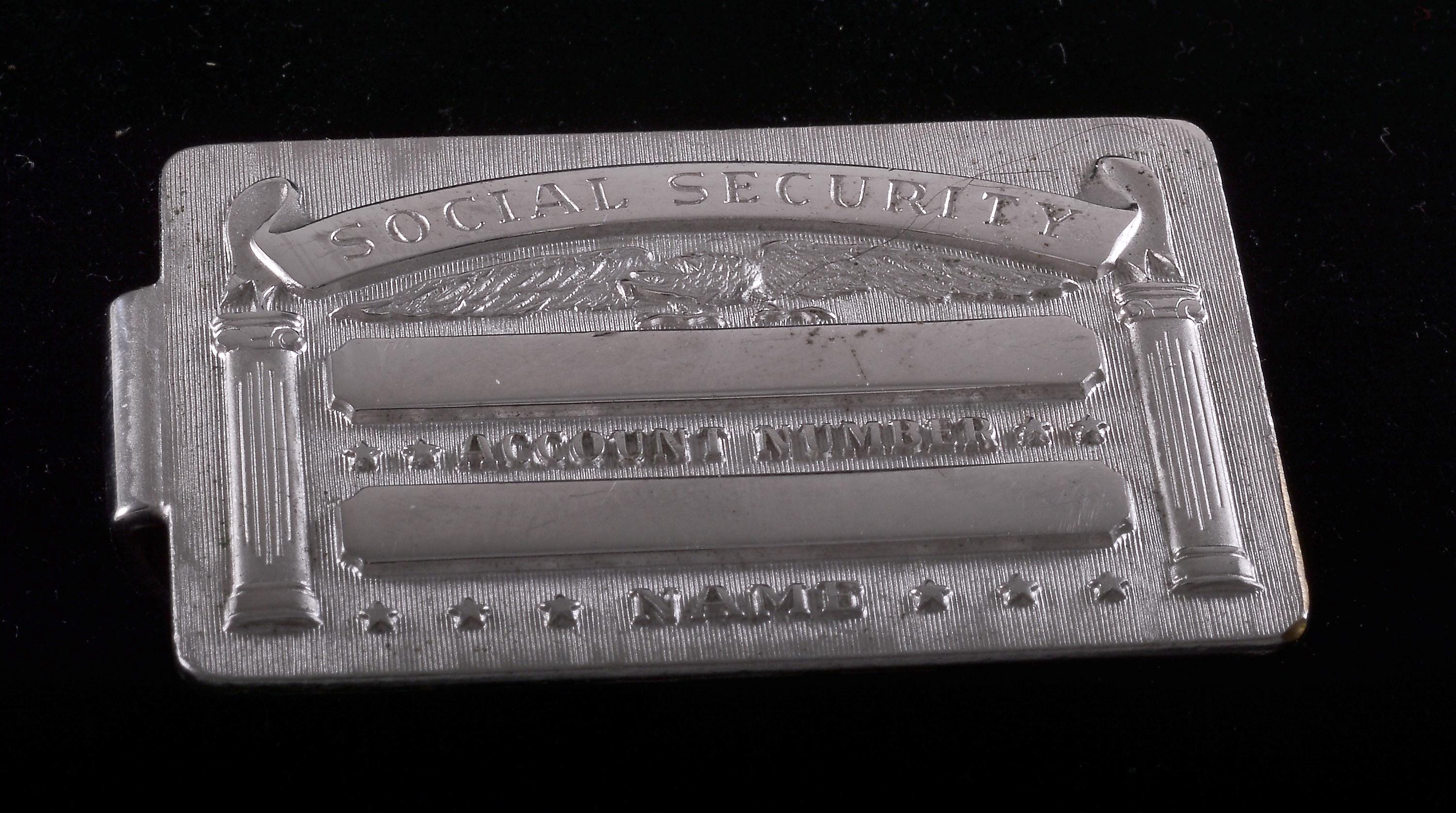 Rare Anson Vintage Money Clip Social Security Card Silver Plated