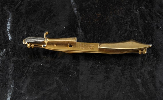 Vintage Anson Sword Tie Clip Tieclip Gold Plated … - image 3