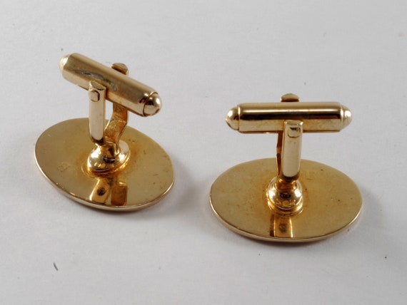 Vintage ANSON Oval Cuff Links Men's Cufflinks Jew… - image 2