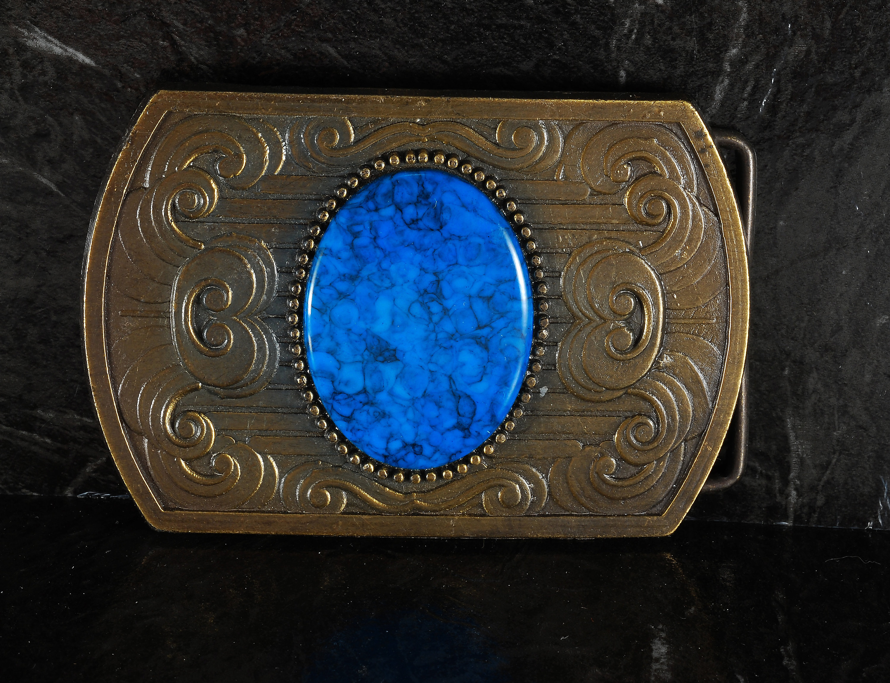 1990s SOUTHWEST STYLE Faux Antler & Block Turquoise Freeform Shape Belt Buckle Vintage Navajo Turquoise Overlay Silver Lg Statement Belt  main image 2
