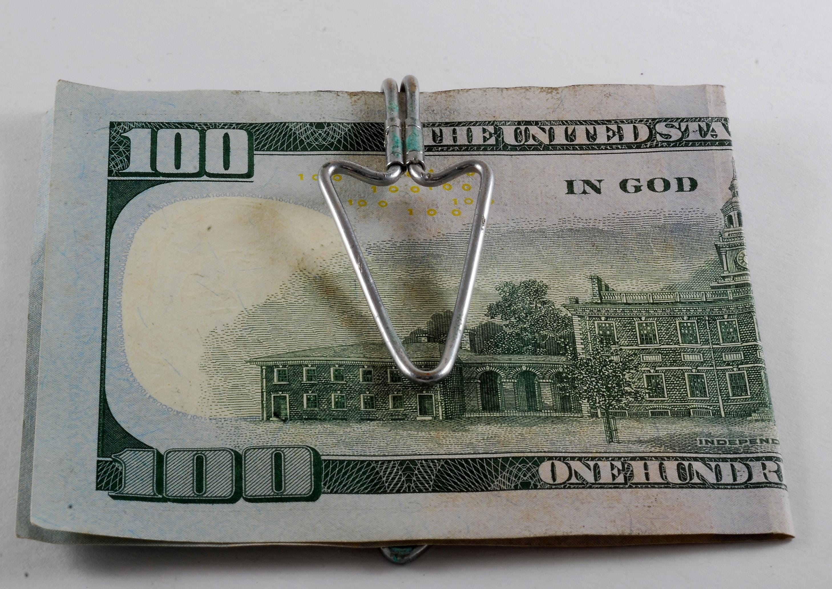 Vintage Money Clip Traditional Thin Silver Plated Brass Wire