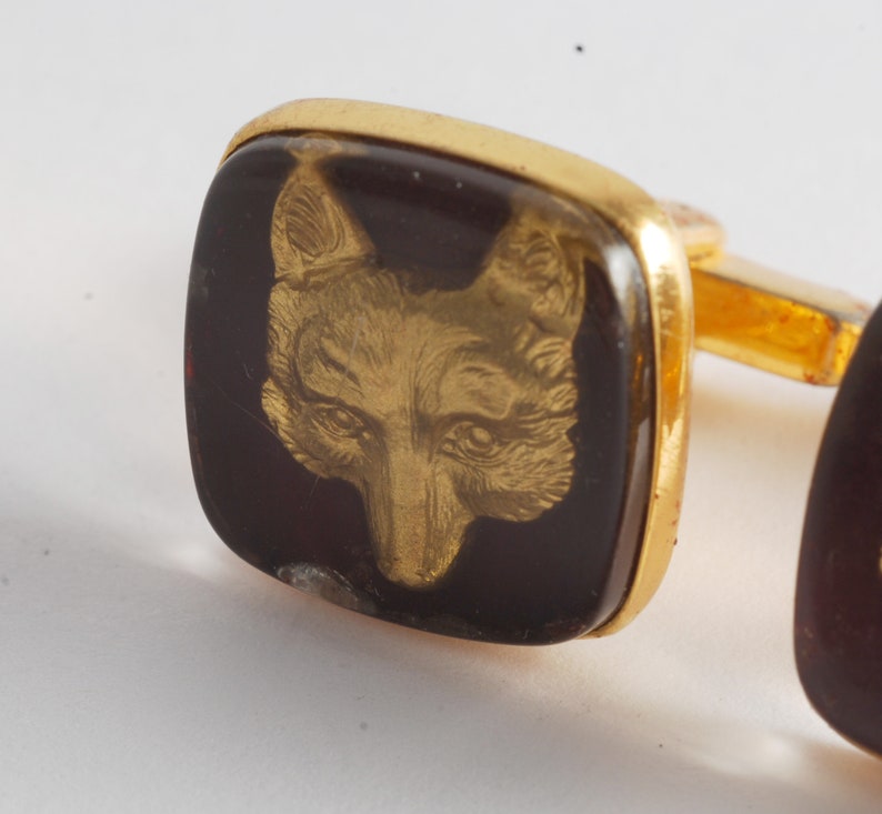 Hickok Vintage COYOTE Cufflinks Men/'s Cuff Link Pair Men/'s Jewelry Pre-Owned Signed Hickok USA