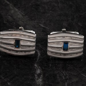 Vintage Swank Cufflinks Silver Plated Brass Men&#39;s Traditional Cuff Links Used
