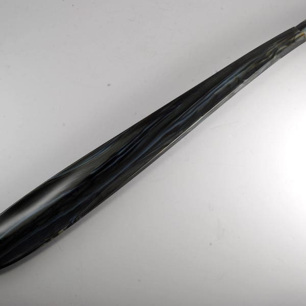 Vintage "Valet Horn" Shoe Horn By ANSON 17'' Long Black & White Streak Plastic New Old Stock USA Signed