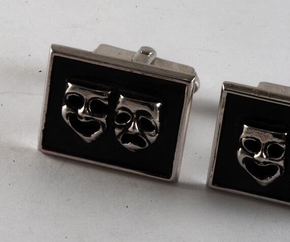 SWANK Vintage Comedy Tragedy Masks Cufflinks Men's … - Gem