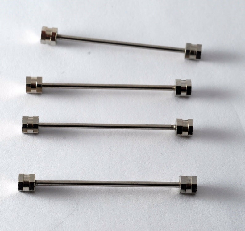 Lot Of 4 Vintage Silver Plated Brass HEX Ends Collar Bars Steampunk DIY A1