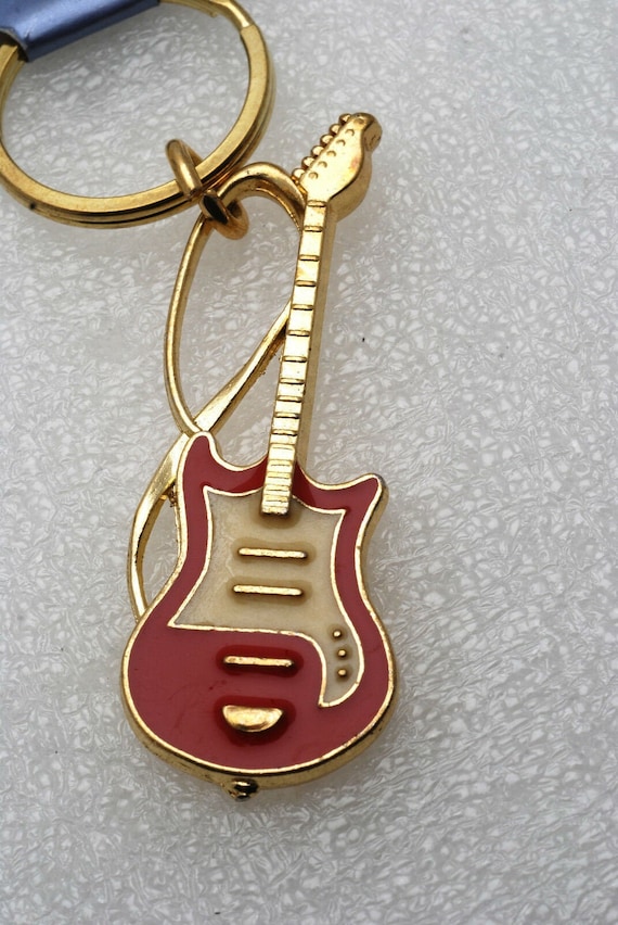 Electric Guitar  Key Chain By Crown Mark Signed FO