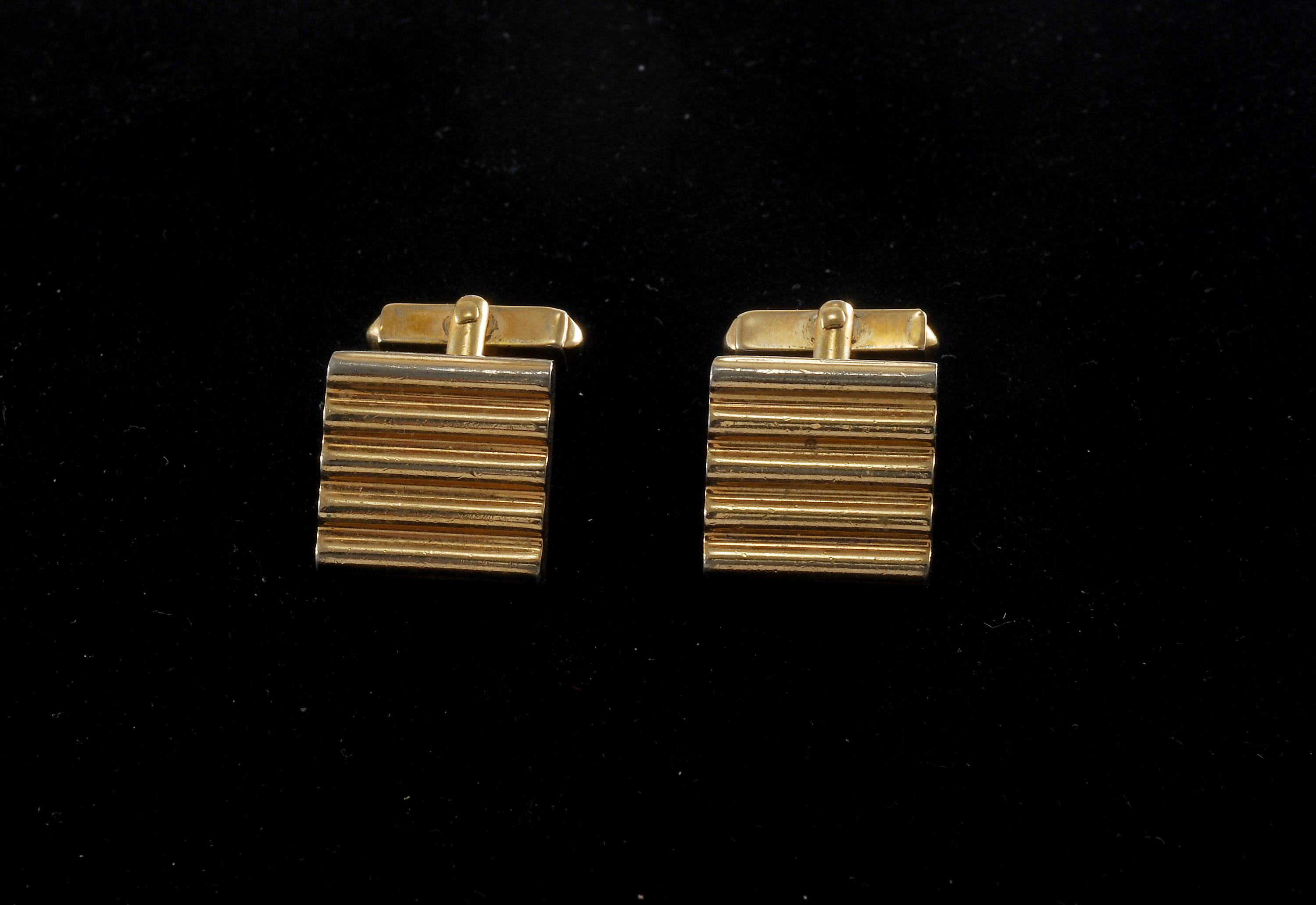 Boutons De Manchette Vintage SWANK - Ton Or Avec Pierre - Pour Homme - Occasion