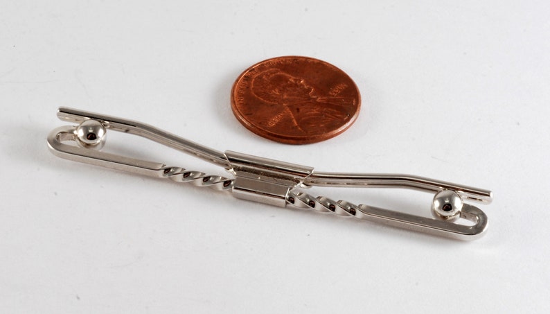 Beautiful Vintage Collar Bar Collar Stay Silver Plated Brass Round Ends NOS Formal Wear