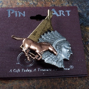 Pin Art Pin Indiano Nativo Americano Feito Nos EUA Por Spoontiques Novo No Cartão #11022