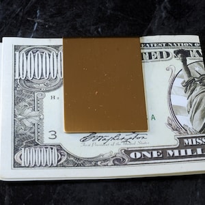 Vintage Wide Brass Money Clip New Old Stock