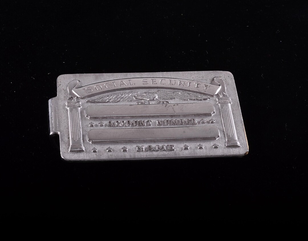 Rare Anson Vintage Money Clip Social Security Card Silver Plated